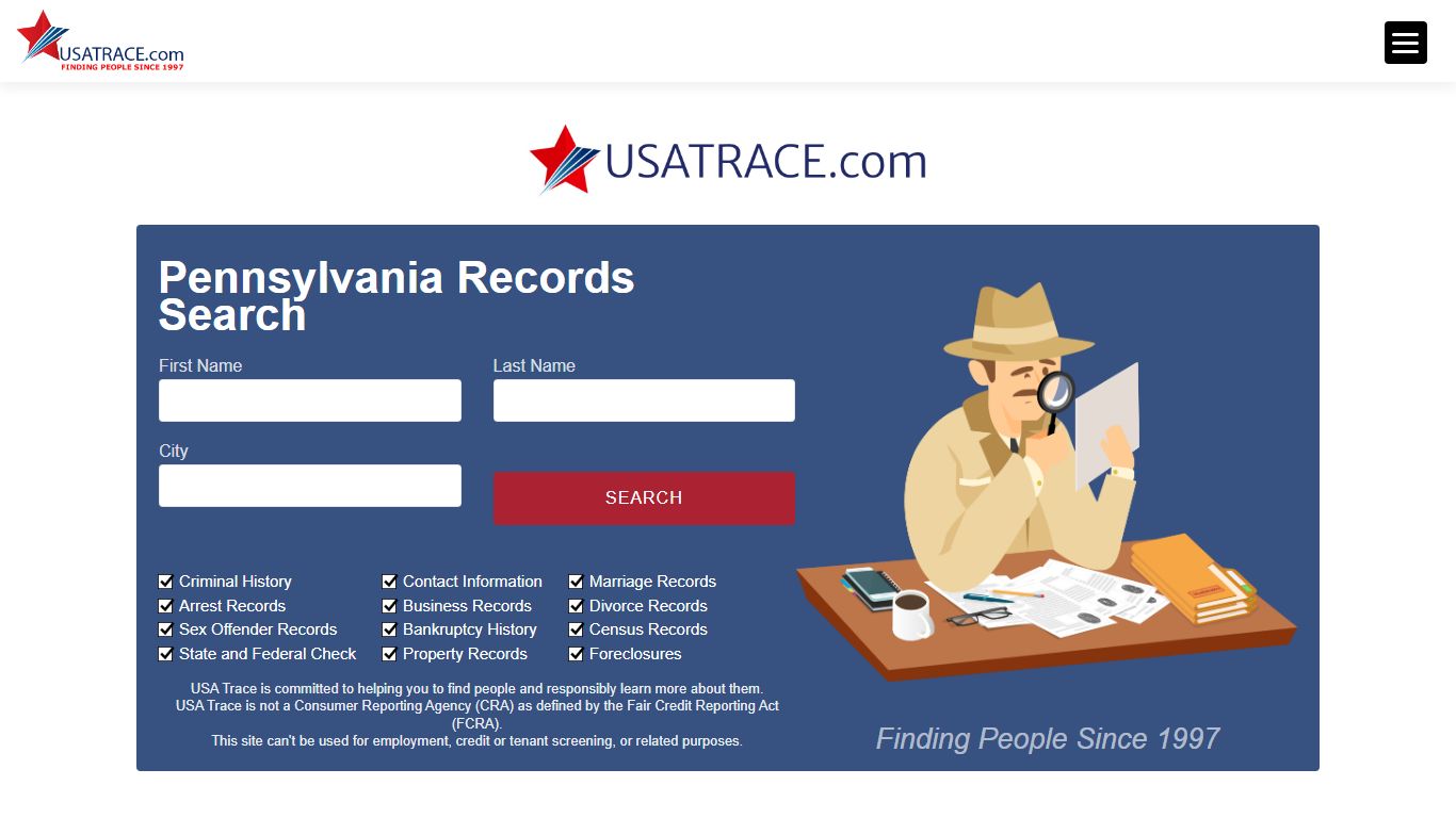 Free Background Check Pennsylvania - USATrace.com